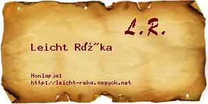 Leicht Réka névjegykártya